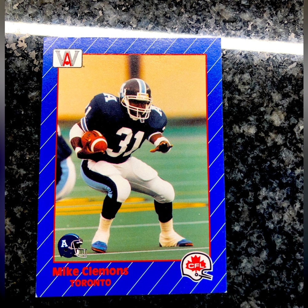 Mike “Pinball” Clemons Rare AW Sports 1991 #86 CFL football card!!